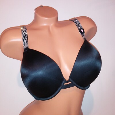 新品 Victoria’s Secret Push-Up Bra 36DDD Victoria Secret Bra 36DDD Push Up Shine Strap Black Very Sexy