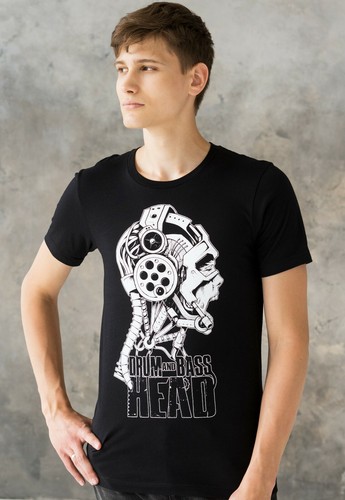 Drum and Bass Head T Shirt Robot Junglist Jungle Massive Amen Dubstep Mens Women - Picture 2 of 7