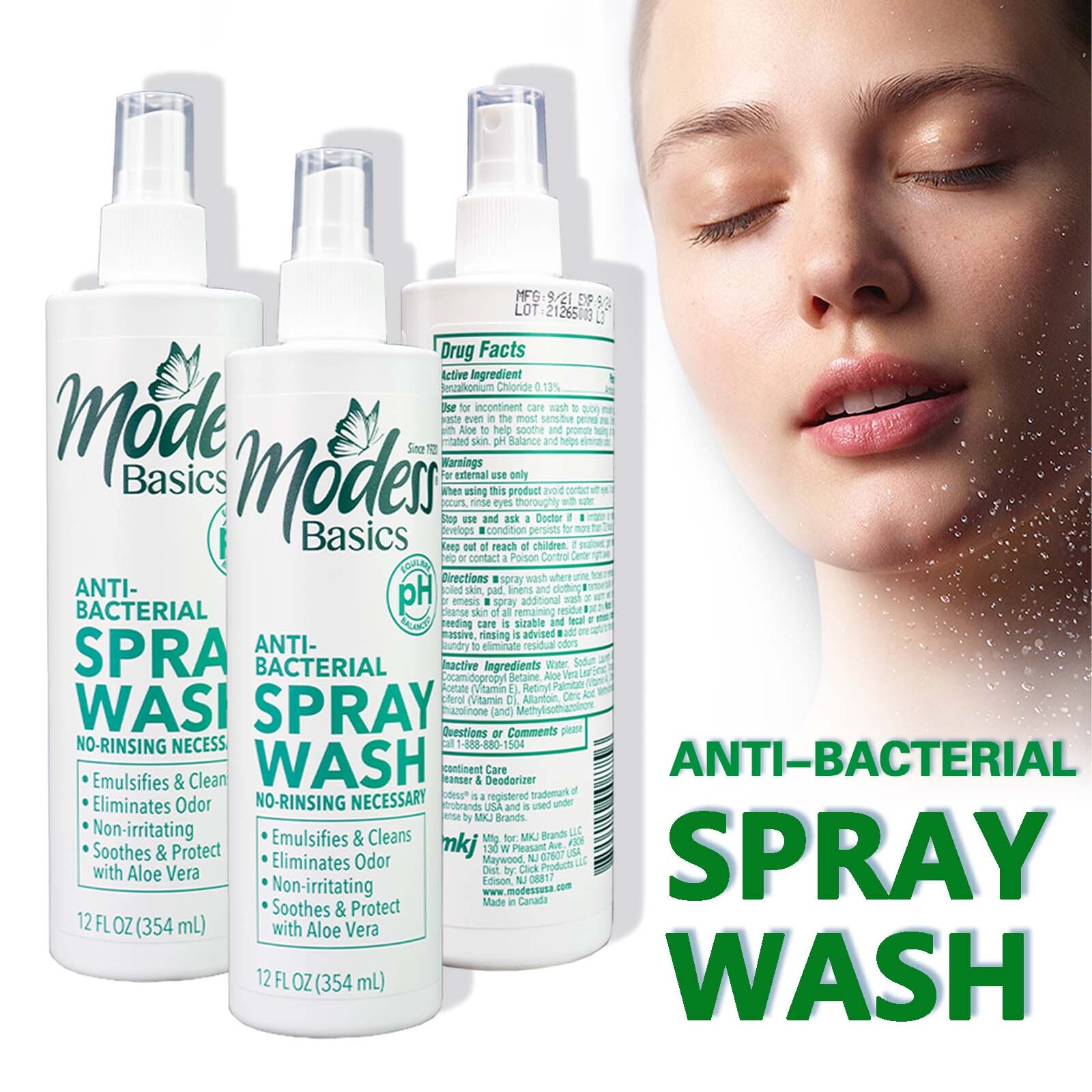 Modess AntiBacterial Spray Wash NoRinsing Necessary With Aloe Vera 12 Oz Each eBay