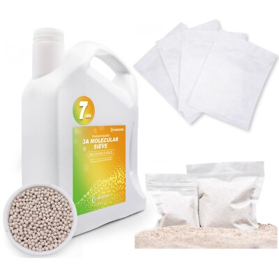 7LBS 3A Molecular Sieve Desiccant with 10pcs Resealable Nonwoven Zip Bags