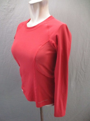 Moving Comfort Size S Womens Red Stretch Crew Neck Long Sleeve Athletic Top 549 - Picture 3 of 10