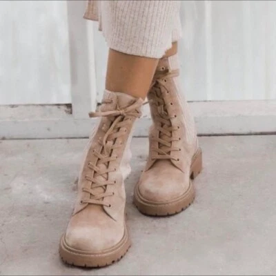 NUEVAS BOTAS DE COMBATE SAM EDELMAN SESAME Lydell suela de gamuza y punto talla 9,5 - Imagen 1 de 4