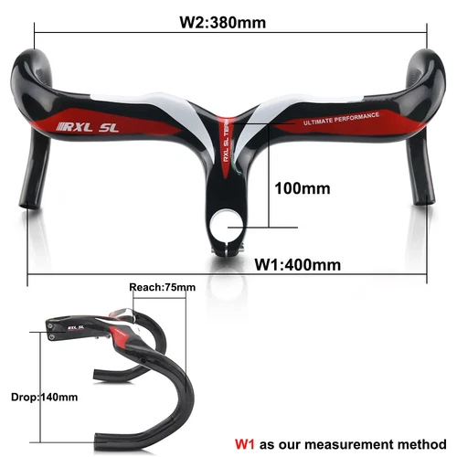 380-440mm Carbon Road Bike Integrated Handlebar Internal Routing Handlebar - Picture 36 of 48