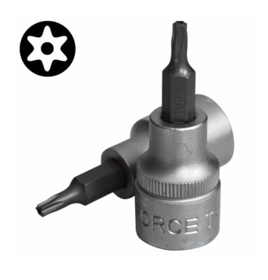 Force / King Tony 3/8'' Dr S2 Torx Star Socket Bit Option:T8H-T60H Tamperproof