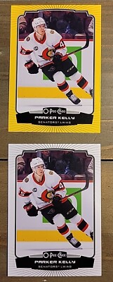 2022-23 O-Pee-Chee Yellow Border Parallel Parker Kelly #379 & Base Ottawa 