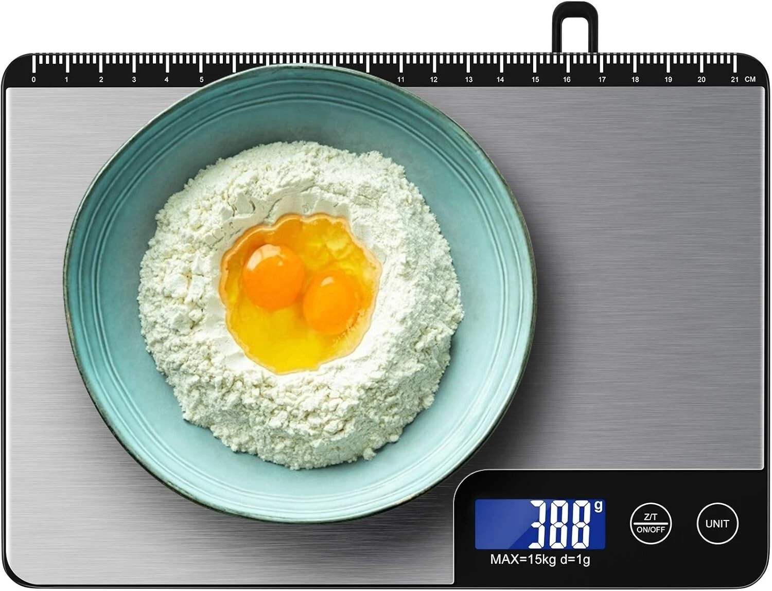33lb Stainless Digital Large Area Kitchen Scale 6 Units Touch Control Hangable