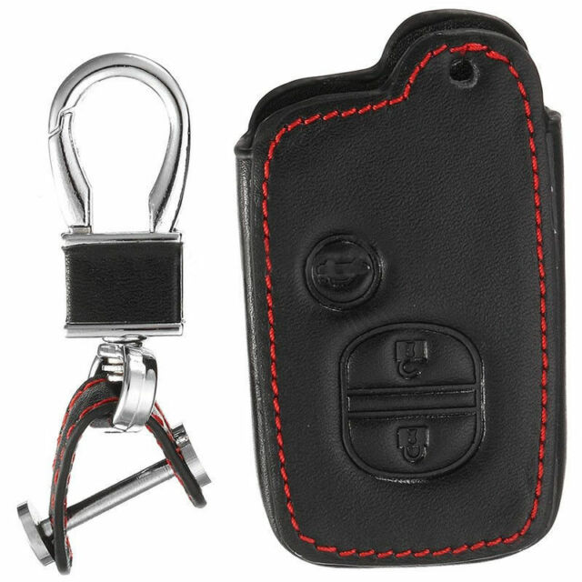 Leather Case Cover Holder For Toyota Prado Crown Reiz Remote Smart Key 3 Buttons