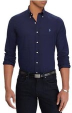 NWT Men Polo Ralph Lauren Oxford Shirt Long Sleeve Slim-Fit Navy S