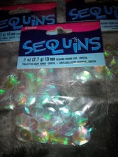 Darice Cupped Sequins Crystal Iridescent 8mm, THREE PACKS