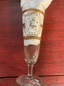  Mid Century Las Vegas Vintage Souvenir Glass 22k Gold!