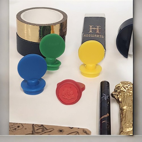 Juego de papelería temática Wizard con 4 sellos de cera cuaderno y bolígrafo autobús caballero - Imagen 8 de 22