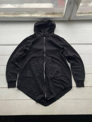 RARE Avant Garde Long Black Hoodie Dark opium style 'Rick Owens' Mens Medium y2k
