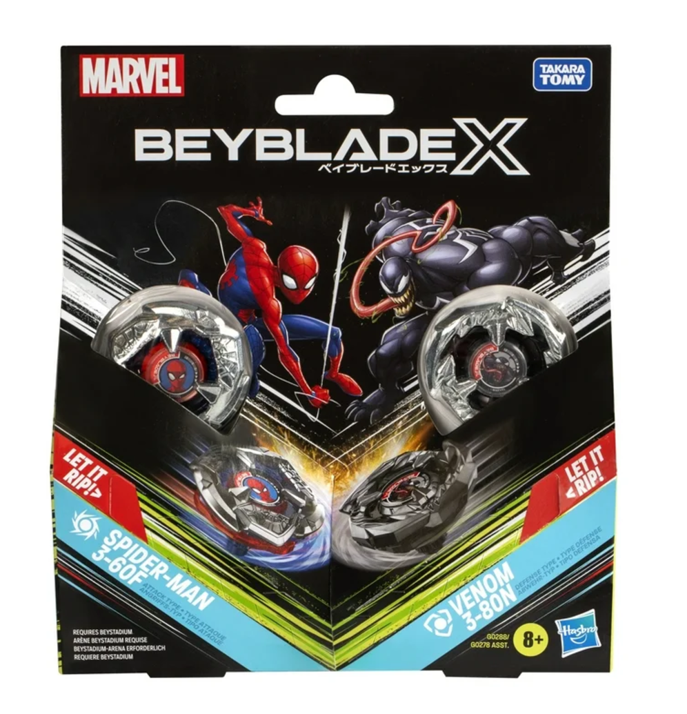 Beyblade X Marvel Spider-Man 3-60F vs Venom 3-80N Dual Pack Set | eBay