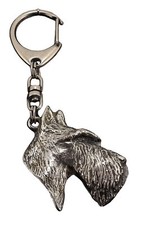 Scottish terrier, Aberdeen Terrier, Scottie, Aberdeenie - Silver-plated key ring