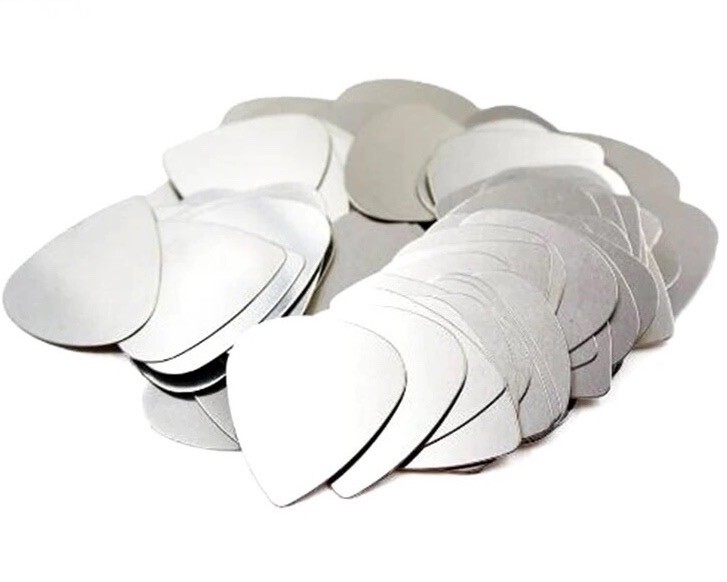 10pcs Metal Guitar Picks Acoustic Electric Plectrums Silver .3mm Stainless Steel
