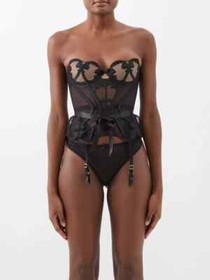 AGENT PROVOCATEUR STUNNING SIZE 32C DINKA BASQUE CORSET & SUSPENDERS RRP &pound;495!