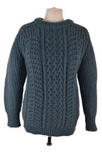 Blue Knitwear Jumper size 36"/91Cm Womens Pullover Chunky Crewneck Outdoors