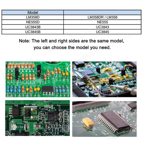 CHIP IC SOP8 10 PIEZAS LM258D LM358 NE555D NE555 UC3843 UC3845 UC3843B UC3845B NUEVO - Imagen 3 de 3