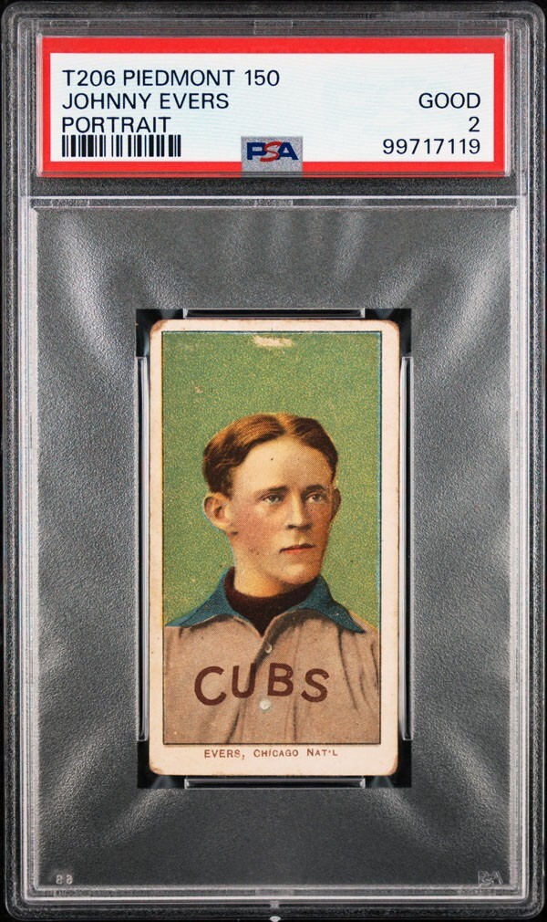 1909-11 T206 WHITE BORDER #NN JOHNNY EVERS (PORTRAIT) HOF CHICAGO PSA 2 GOOD