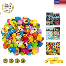 Assorted Colorful Multipurpose Rubber Ducks - Vibrant Bath Toys - 30-Pack