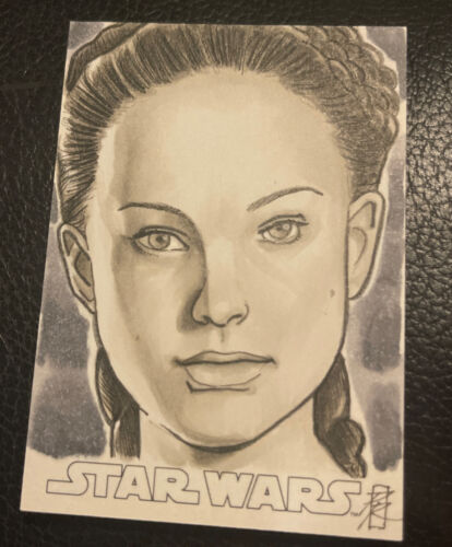 2016 Topps Star Wars Evolution Sketch Card Padme Amidala Auto Patrick Richardson - 第 1/2 張圖片