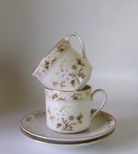 TWO ROYAL DOULTON MANDALAY TC1079 COFFEE CUPS & SAUCERS GREAT CONDITION