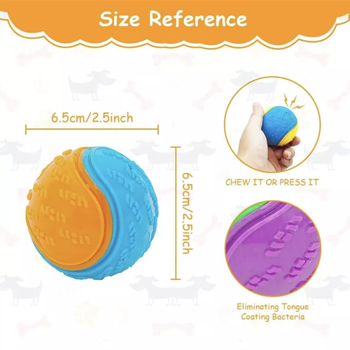 Scooby-Doo Durable Squeaky set of 6 Dog Balls for teeth Cleaning Interactive - Picture 2 of 5