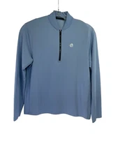 Greyson Mens Sz Large Blue 1/4 ZIP  Golf Shirt (W10) EUC
