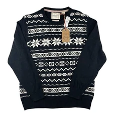 NWT Weatherproof Vintage Sweater Mens XL Black White Snowflake Ski Lodge Preppy