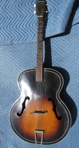Rare Vintage Harmony Arch Top Tenor Guitar Acoustic Four Strings USA Made