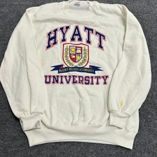Jerzees Sweatshirt Mens Size XL White Crewneck Vintage Made in USA Stained Flaws