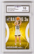 2024 PANINI DONRUSS CAITLIN CLARK RAINING 3'S CARD #R1 IOWA HAWKEYES