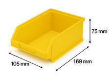 Plastic Parts Storage Bins -Heavy Duty Bin Stacking Component Boxes Small Yellow