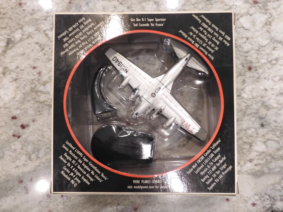 1:250 Model Power TWA Boeing 307 Stratoliner Diecast Airplane w/ Stand 5803 - Image 3 of 3