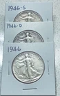 1946 P D S Walking Liberty Half Dollars  Reasonably Priced Silver $95 OZ