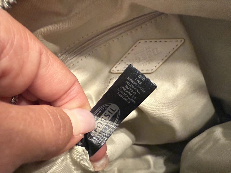 Bolso Bandolera FOSSIL Dawson Cartera Cuero Crema Foto 3 de 4