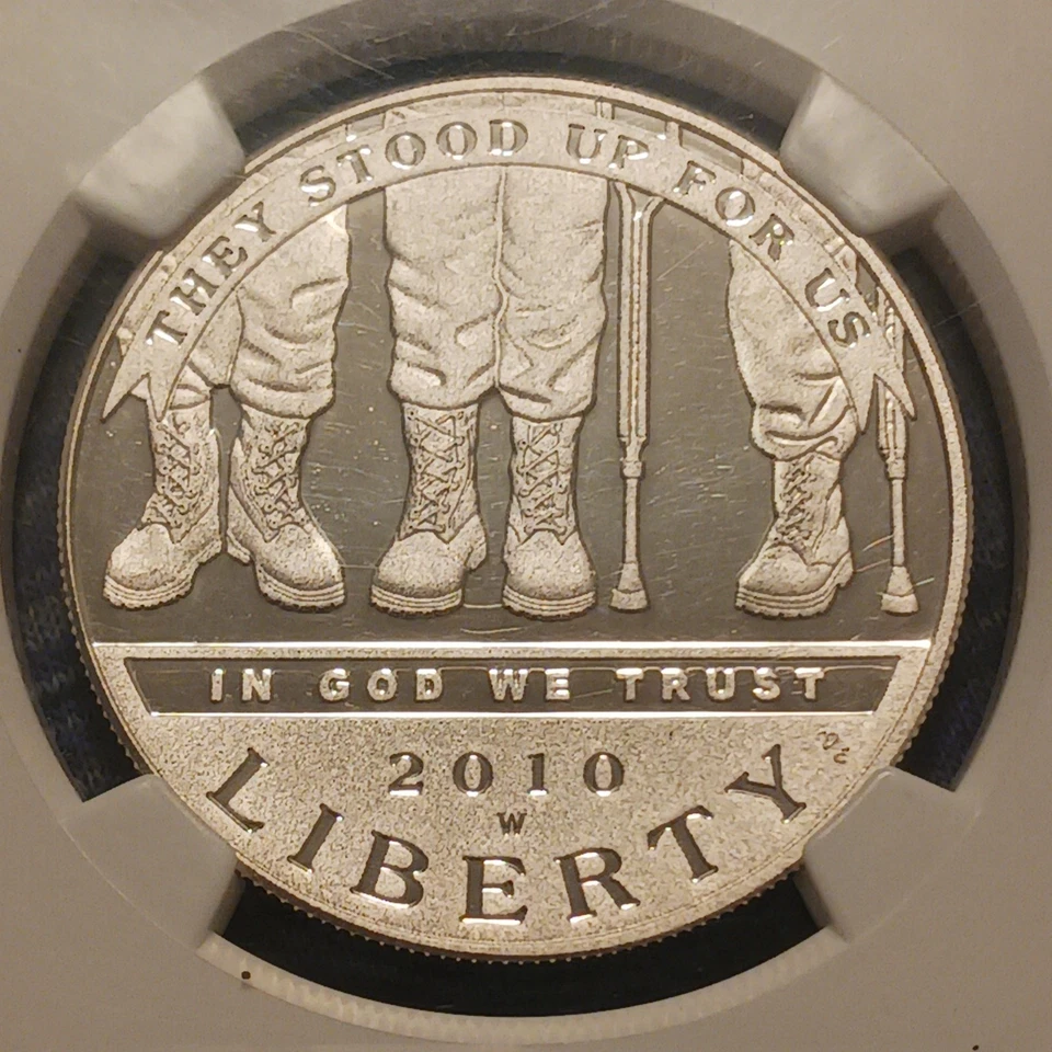 2010-W Disabled Veterans Commemorative Silver Dollar $1 NGC PF70 ULTRA CAMEO  - Image 3 of 4