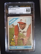 1966 TOPPS VENEZUELAN TONY PEREZ #72 CGC JSA AUTO 10 🔥 2 INSCRIPTIONS