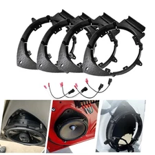 4x Stereo Door Speaker Adapter 6.5" Spacer Bracket Harness For 07-14 GMC Yukon