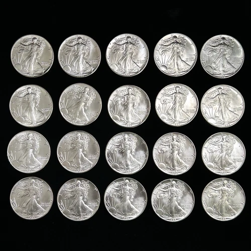 1986 $1 AMERICAN SILVER EAGLE ORIGINAL ROLL OF 20 US BULLION 1 OZ COINS
