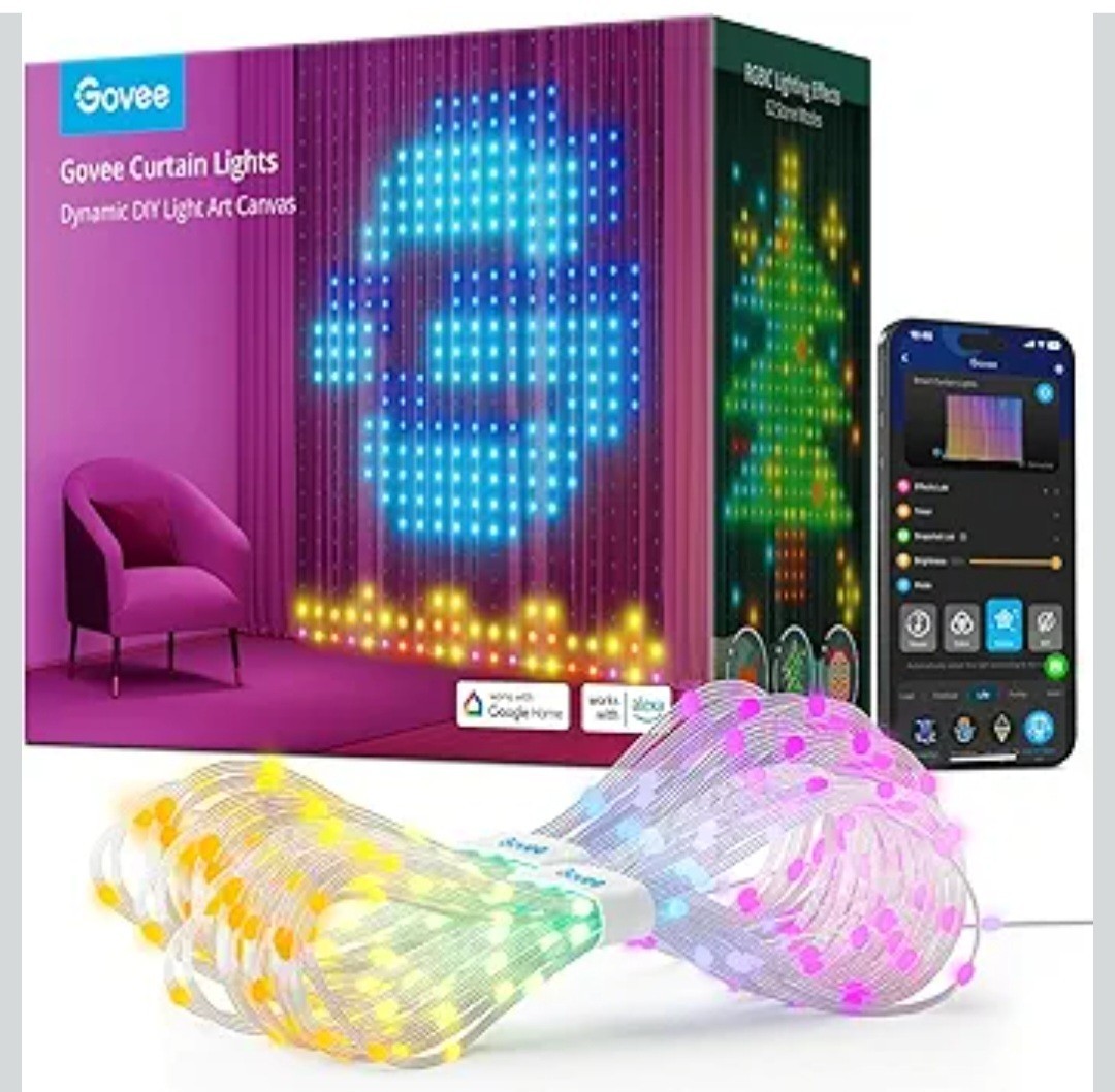 Govee Curtain Lights - Dynamic DIY Light Art Canvas 520 RGBIC LEDs