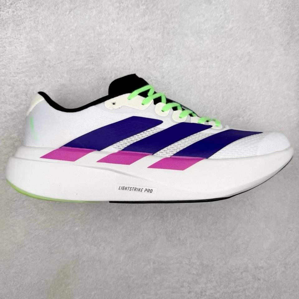 Tênis de corrida Adidas Adizero Evo SL masculino JS4495 branco roxo Lime Burst NOVO - Imagem 2 de 3
