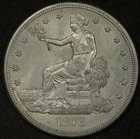 1876-S PCGS UNCIRCULATED TRADE DOLLAR T$1 LUSTROUS LIGHT GOLDEN TONED