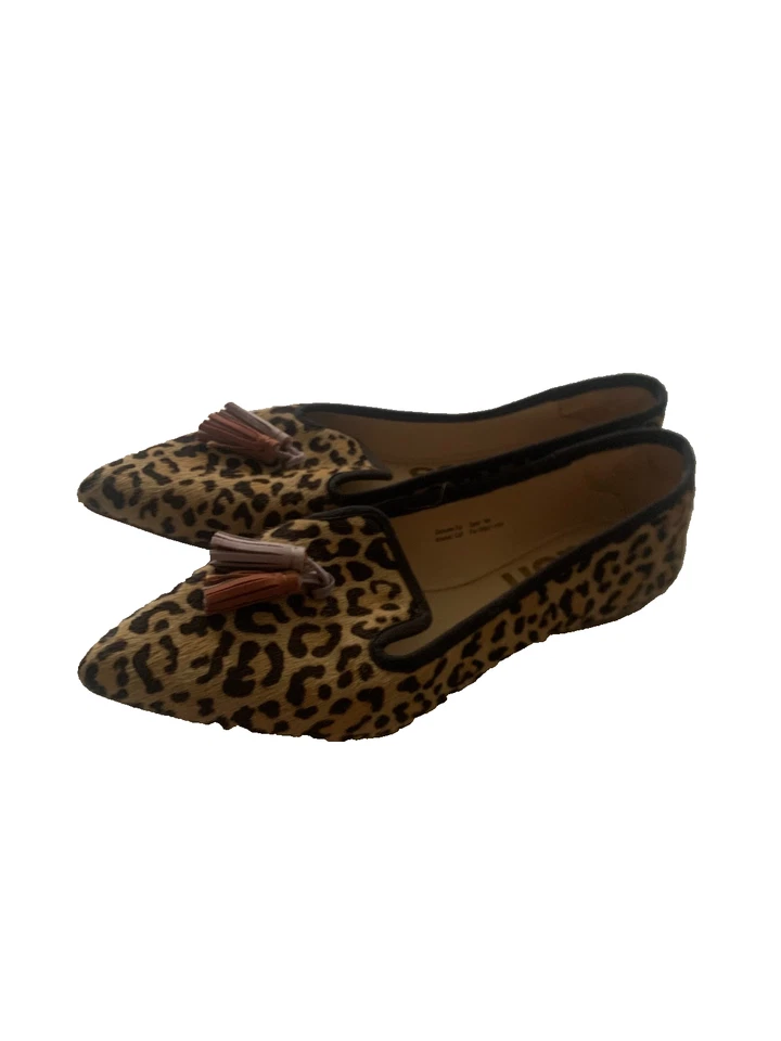 Mocasines Hush Puppies para mujer talla 10 estampado de leopardo pelo de becerro borla punta Foto 2 de 4