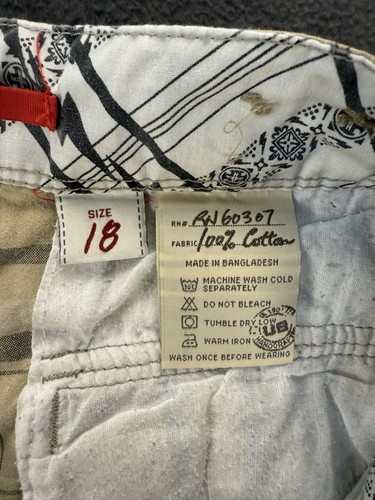 Unionbay Youth Size 18 Cargo Shorts Tan Plaid Cotton Outdoor Casual Summer - Picture 5 of 9