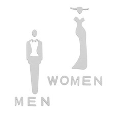  2pcs Restroom Decor: Acrylic Restroom Sign Sticker For Bathroom Door - Gender