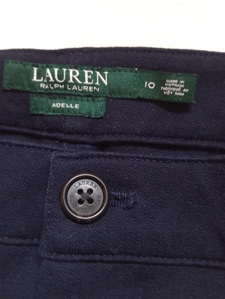 Women Lauren Ralph Lauren Trousers Navy Cotton M