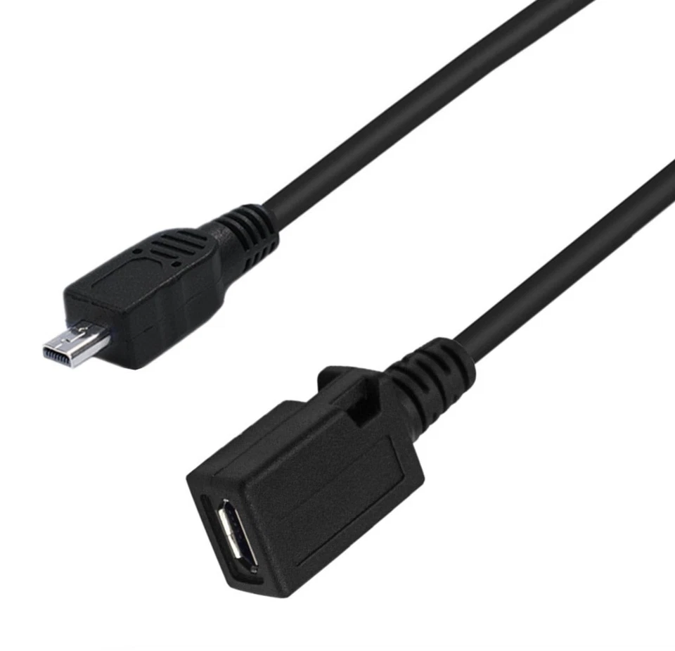 USB 8-Pin Mini-B to Micro-USB Data Sync Charge Cable 0.3m Male to Female - Image 3 of 4