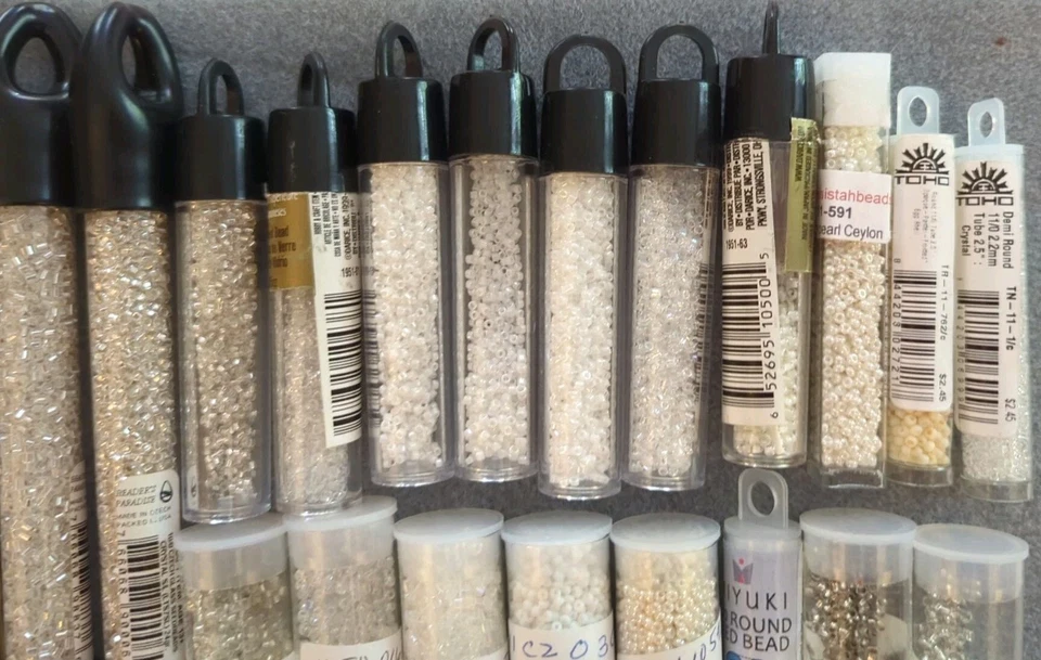 Seed Bead Lot 1, White 11/0 Miyuki, Toho, Czech - Photo 3/4