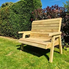 Churnet Valley Clover Bench Wooden Garden Outdoor Patio Seat Furniture Sturdy